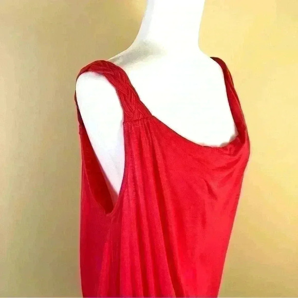 A.N.A. Coral Banded Bottom Braid Strap Scoop Neck Short Sleeve Rayon Top Size 1X - Picture 3 of 14